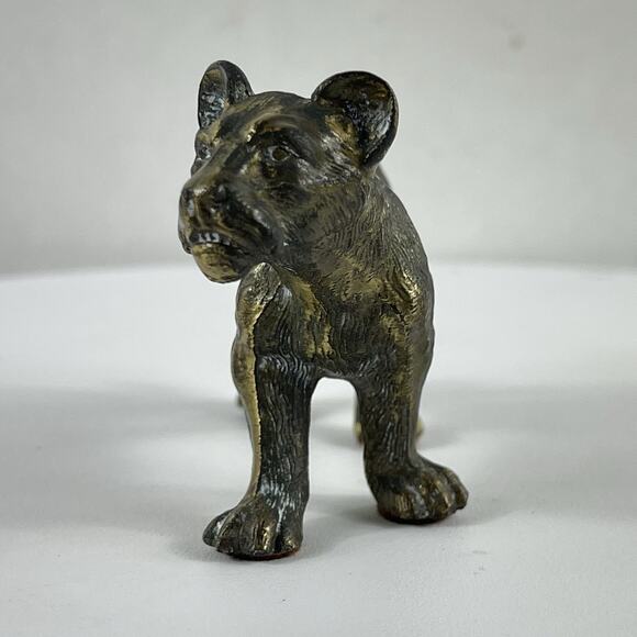 Bronze Young Lion Statue (Small) - Animal Art Sculpture Figurine 3.5 Inches - Picture 2 of 10